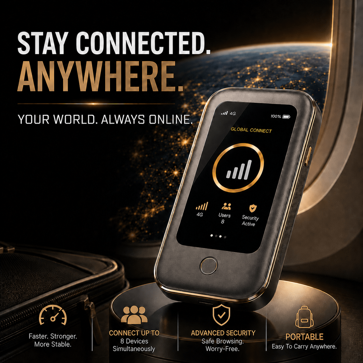 TEMU 1 Set Pocket-sized Portable Mobile Up To 70–150 Mbps. Fitted With An Hd Display, Pocket-sized Mobile Device , Suitable For Road Trips, Camping,