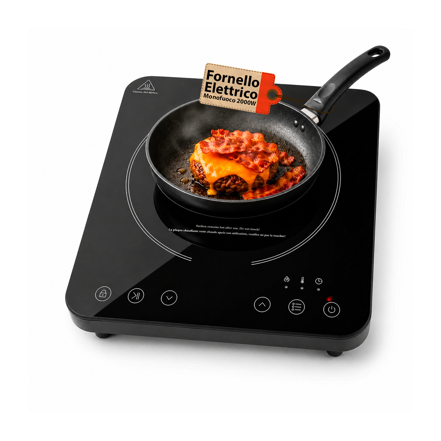 Electric Induction Single-burner Cooktop 2000w With Touch Control