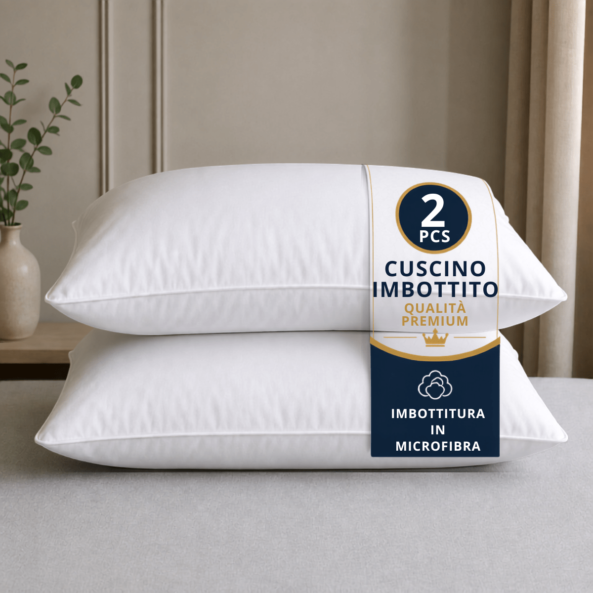 TEMU Set Cuscini in Microfibra (50 � 75 cm) �� , Morbidi e Traspiranti, Qualit� Hotel 5 , Antiallergici con Imbottitura Piuma, Ergonomici per Dormire