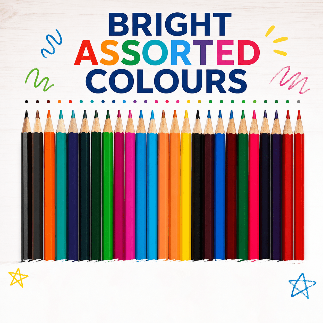 20 Pack Coloured Pencils Assorted Vibrant Colours