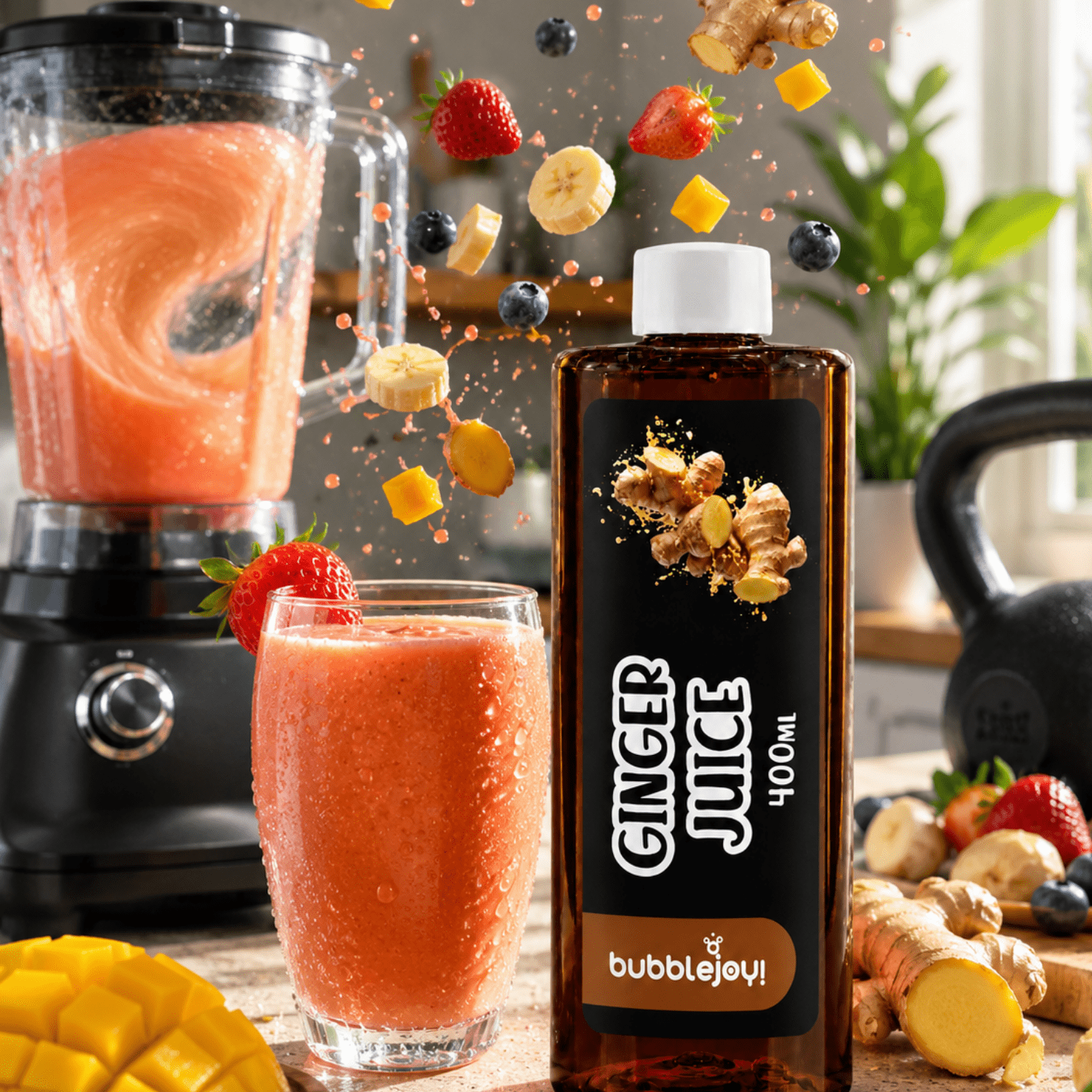 Ginger Flavored Syrup - Real Ginger Juice Concentrate For Bubble Tea, Lemonades & Warm Teas 400ml