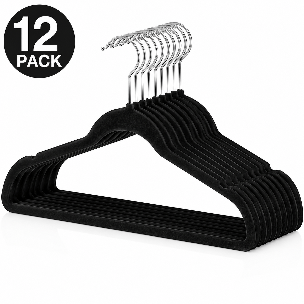TEMU Perchas de Terciopelo, 8/12/ Unidades, Gancho Giratorio de 360°, Ranuras Antideslizantes, Ultrafinas (0,5 cm), de Espacio, para Camisas,