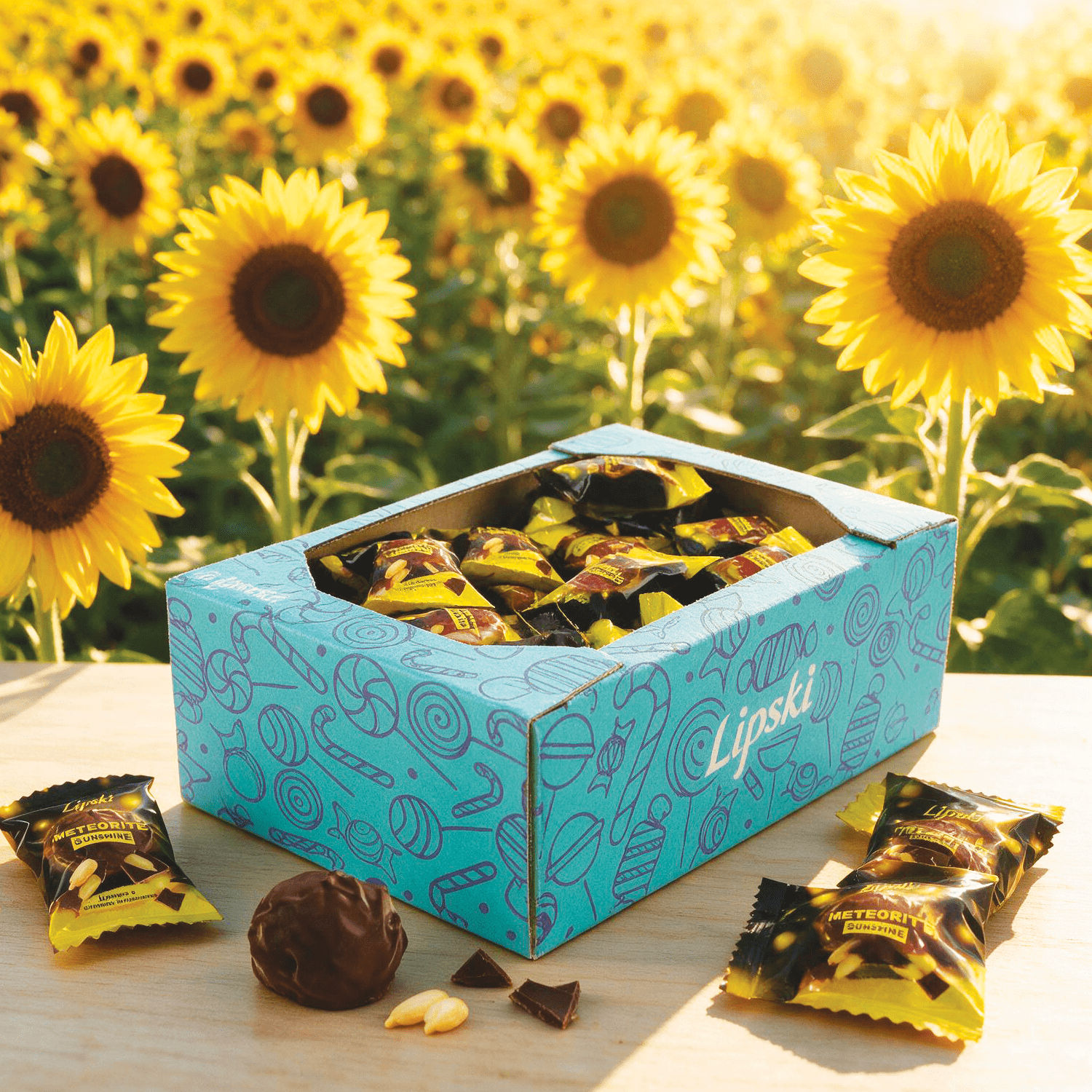 Image of 1.5kg Lipski Meteorite Sunshine - Sunflower Seeds Crocant In Cocoa-rich Fat Glaze