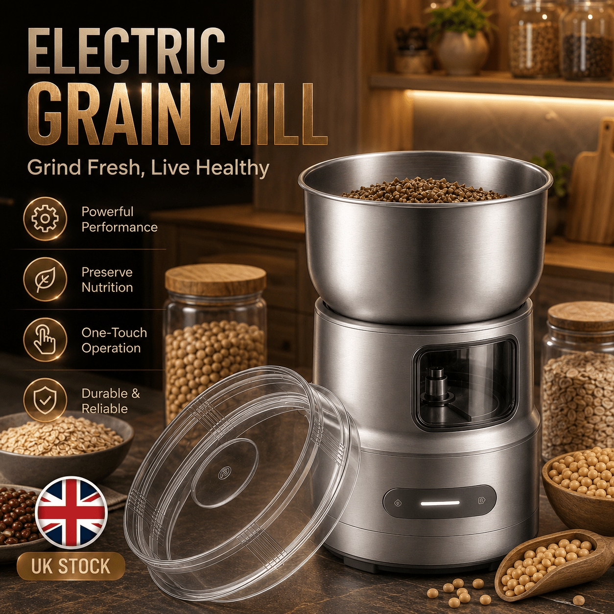 TEMU Compact Electric Coffee Grinder, Stainless Steel Mini Grinder, Kitchen Tool For Coffee Beans & Spices, Helper For Coffee, Herbs, Seasonings And
