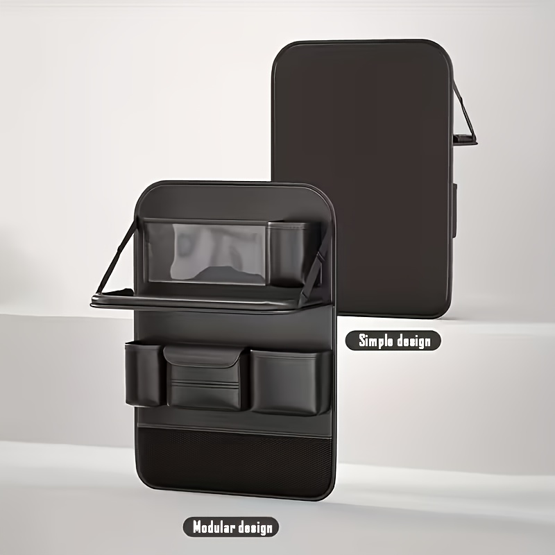 Multi-Functional PU Leather Car Seat Back Storage Box