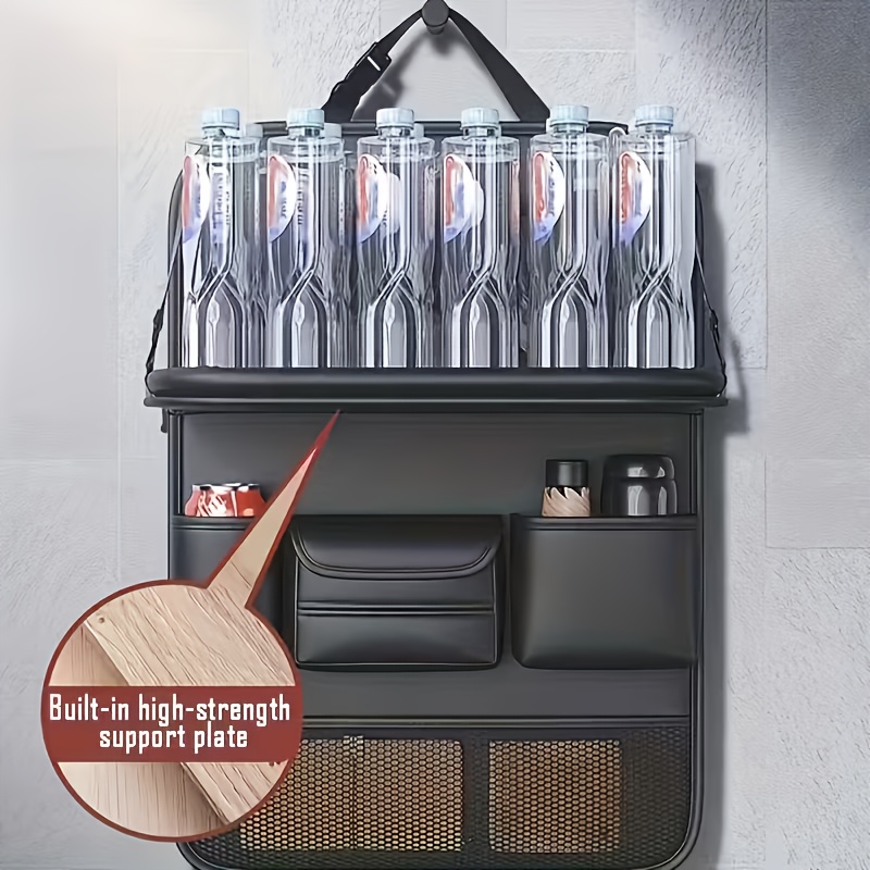 Multi-Functional PU Leather Car Seat Back Storage Box