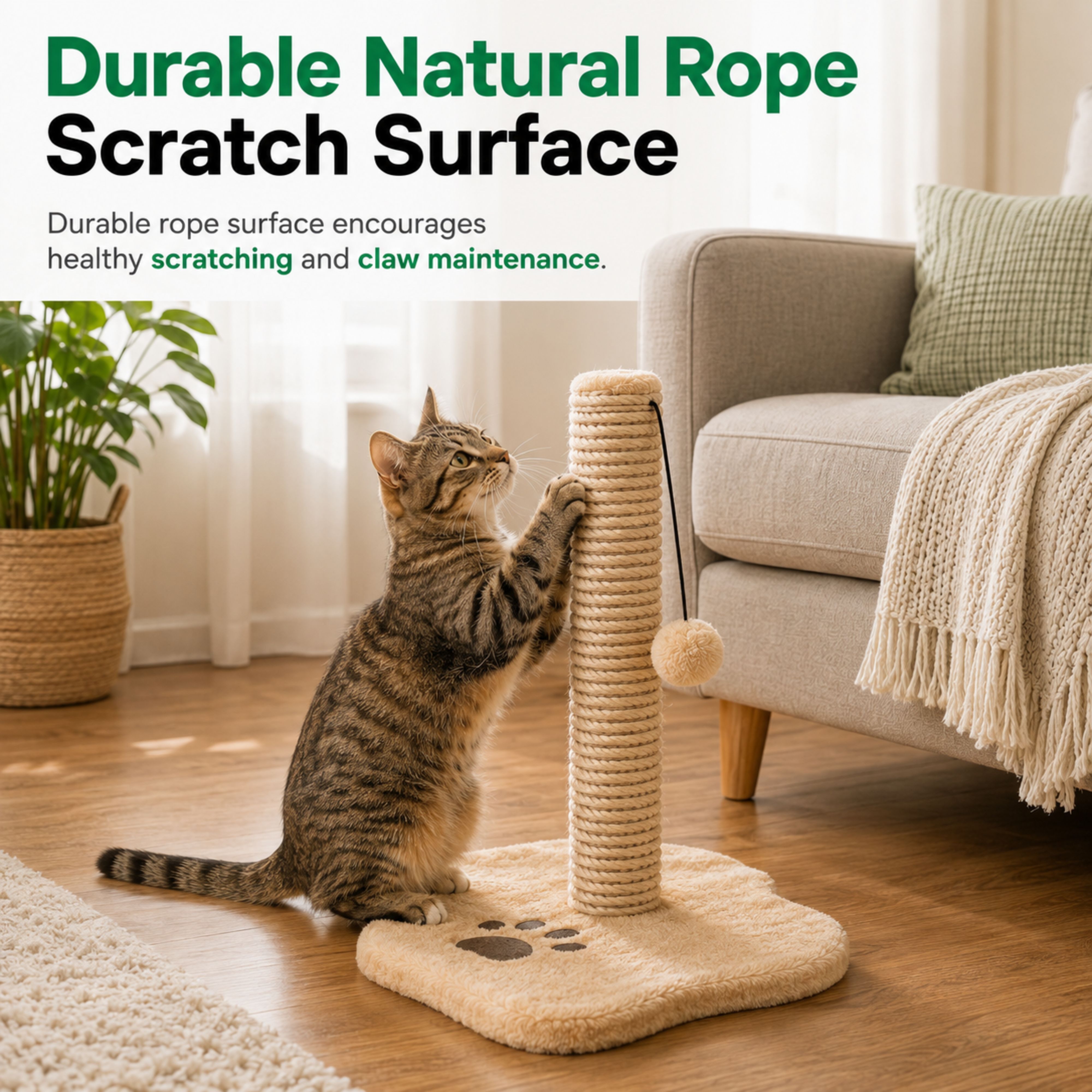 Duchessway Cat Scratching Post with Paw Shaped Base