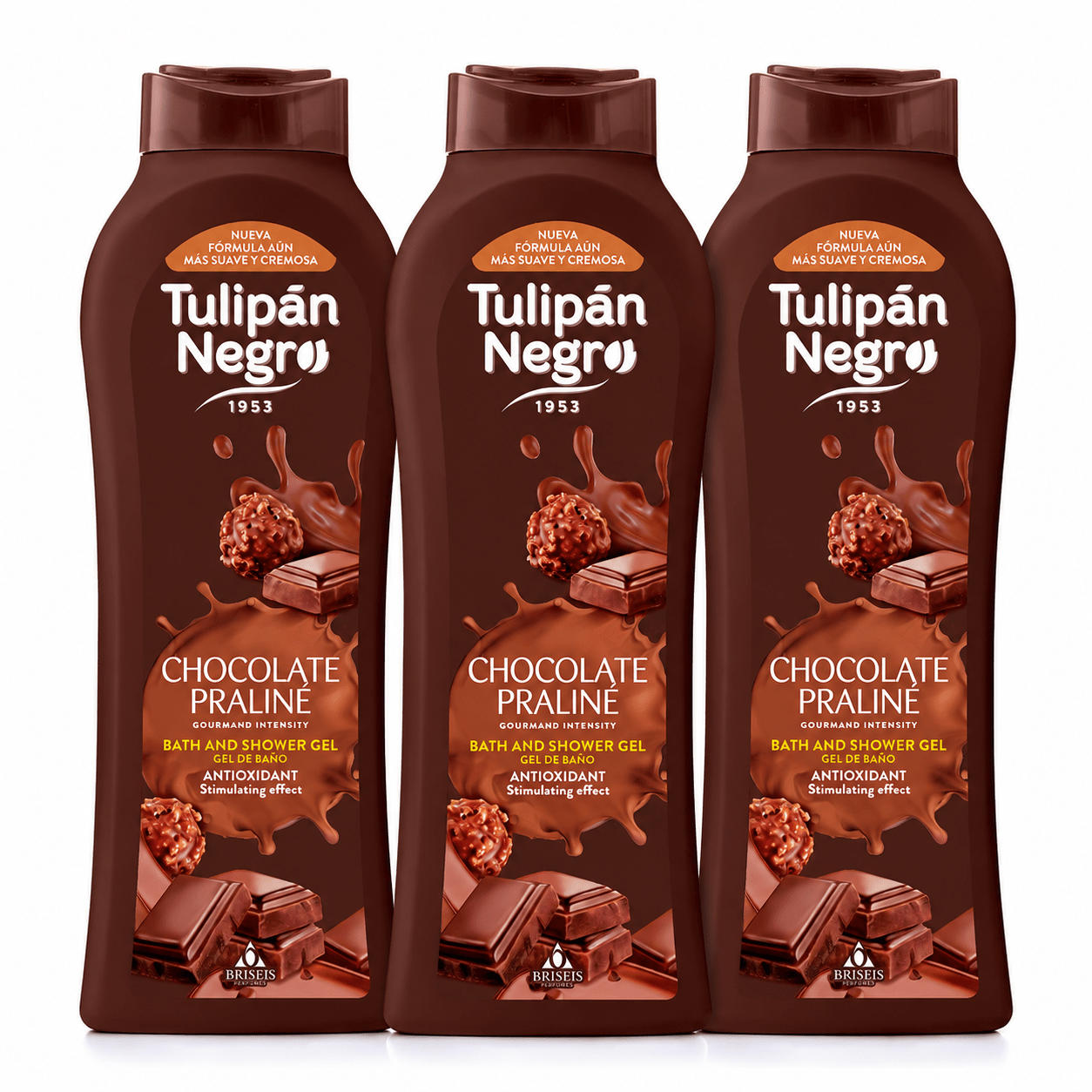 TEMU Negro Chocolate Praliné Gel de Baño y Ducha – Pack 3 Unidades – Gourmand – Fórmula y