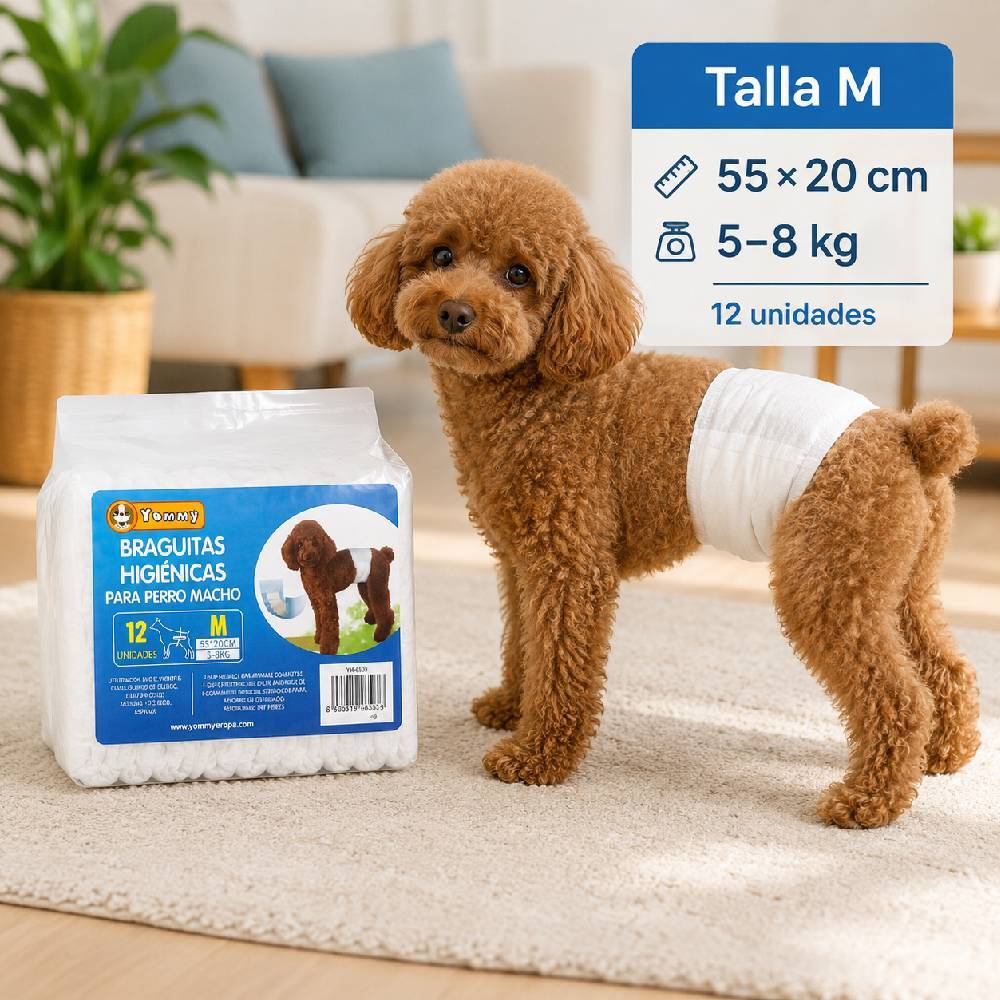 TEMU Pañales para mascotas (paquete de 12) | Pañales para perros | Suaves y cómodos | Transpirables | para perros pequeños, medianos y grandes |