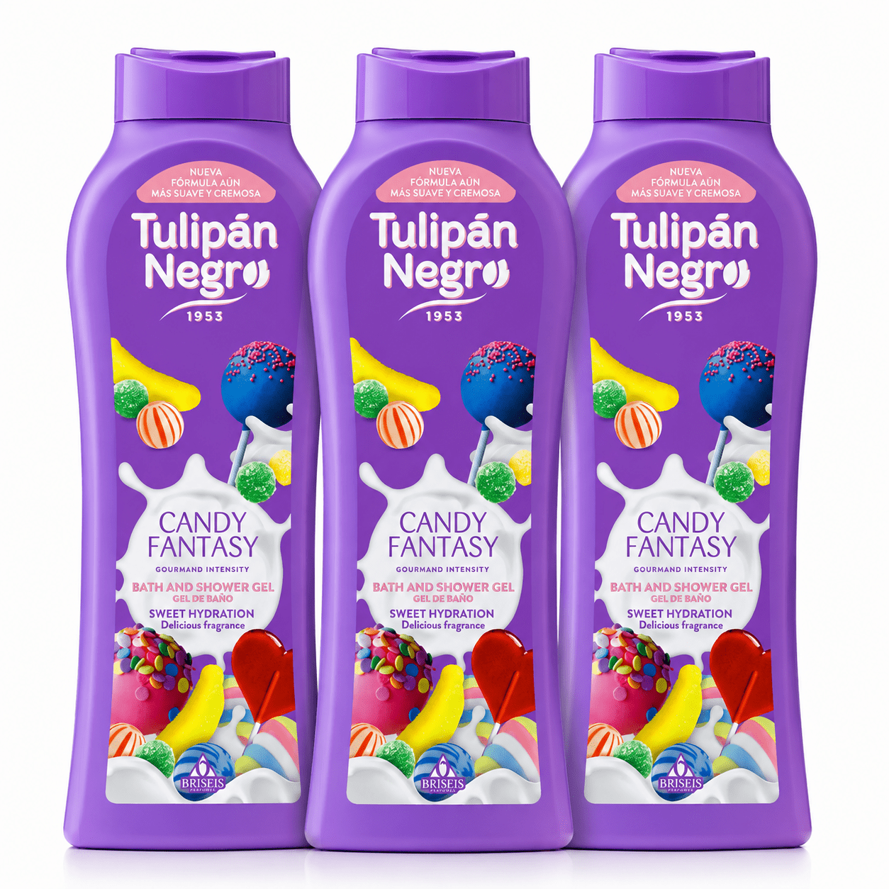 TEMU Negro Candy Fantasy Gel de Baño y Ducha – Pack 3 Unidades – Gourmand – Fórmula y
