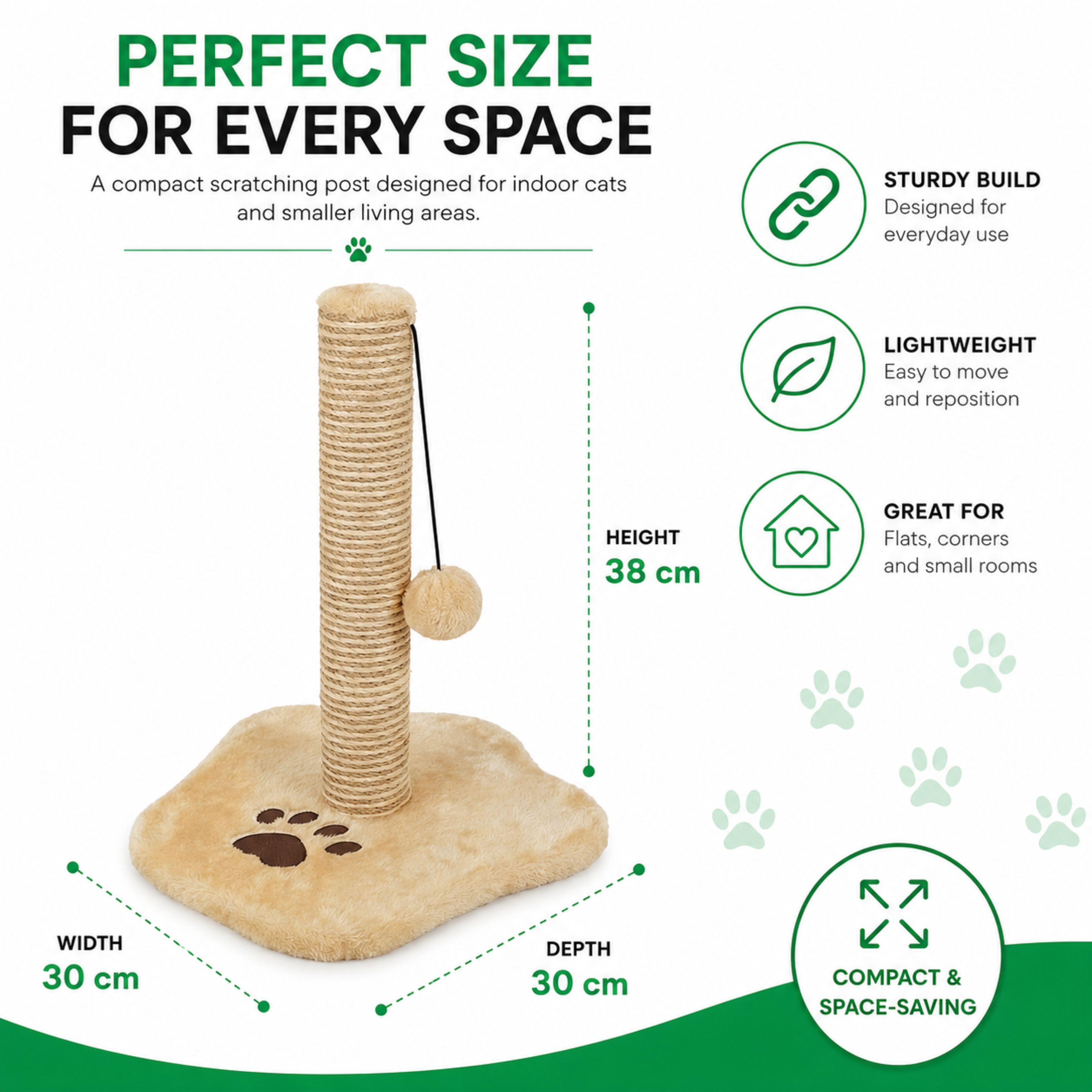 Duchessway Cat Scratching Post with Paw Shaped Base