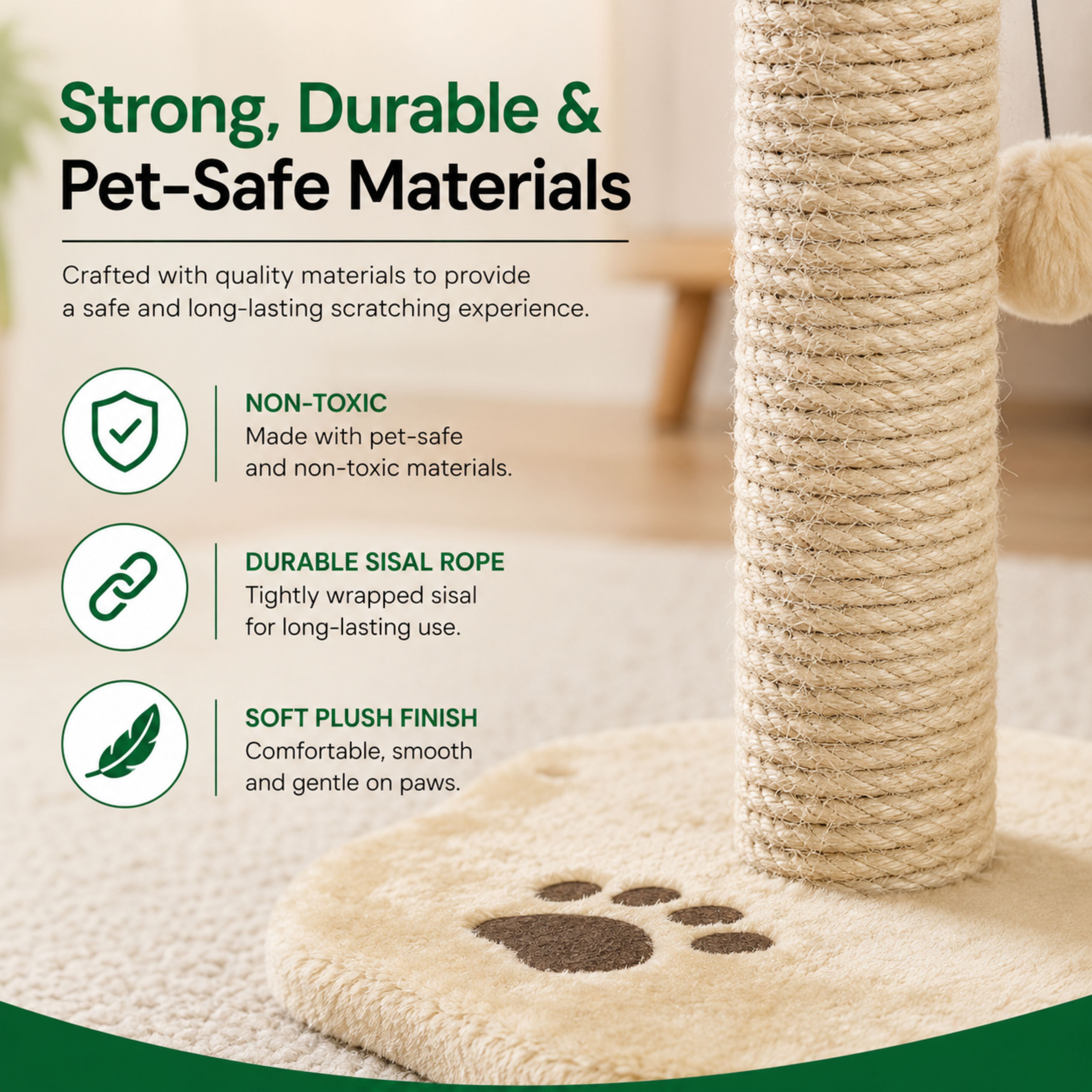 Duchessway Cat Scratching Post with Paw Shaped Base