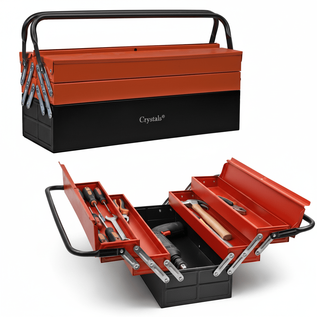 TEMU 3 Tiers Tool Box, Portable Tools Organisers Garage, Cantilever Organiser Storage Boxes, 5 Trays Heavy Duty Metal Tool Box, Storage Toolbox