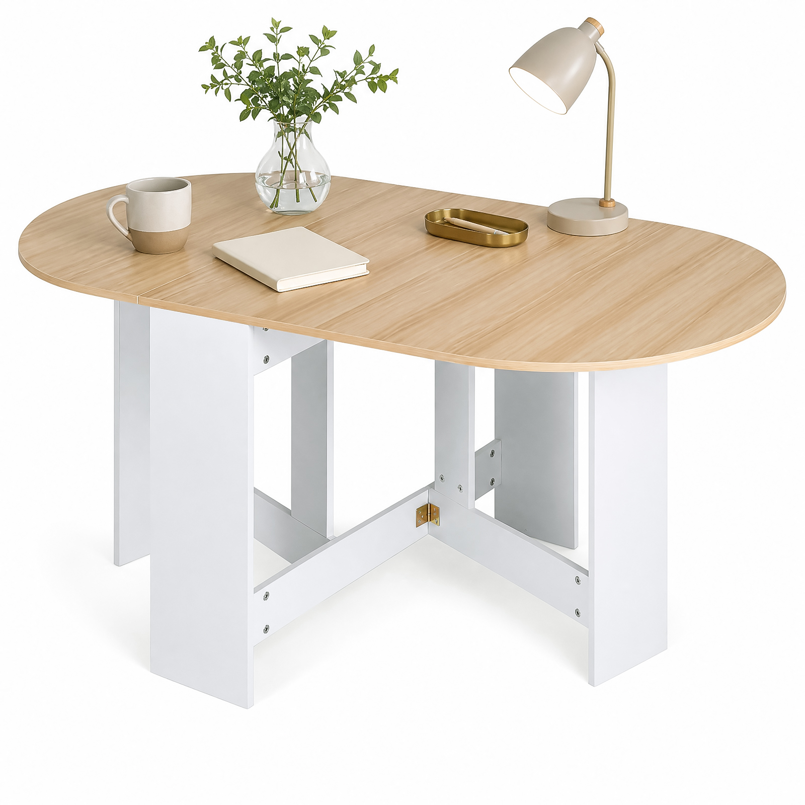 Image of Folding Dining Table, Kitchen Table Made Of Wood