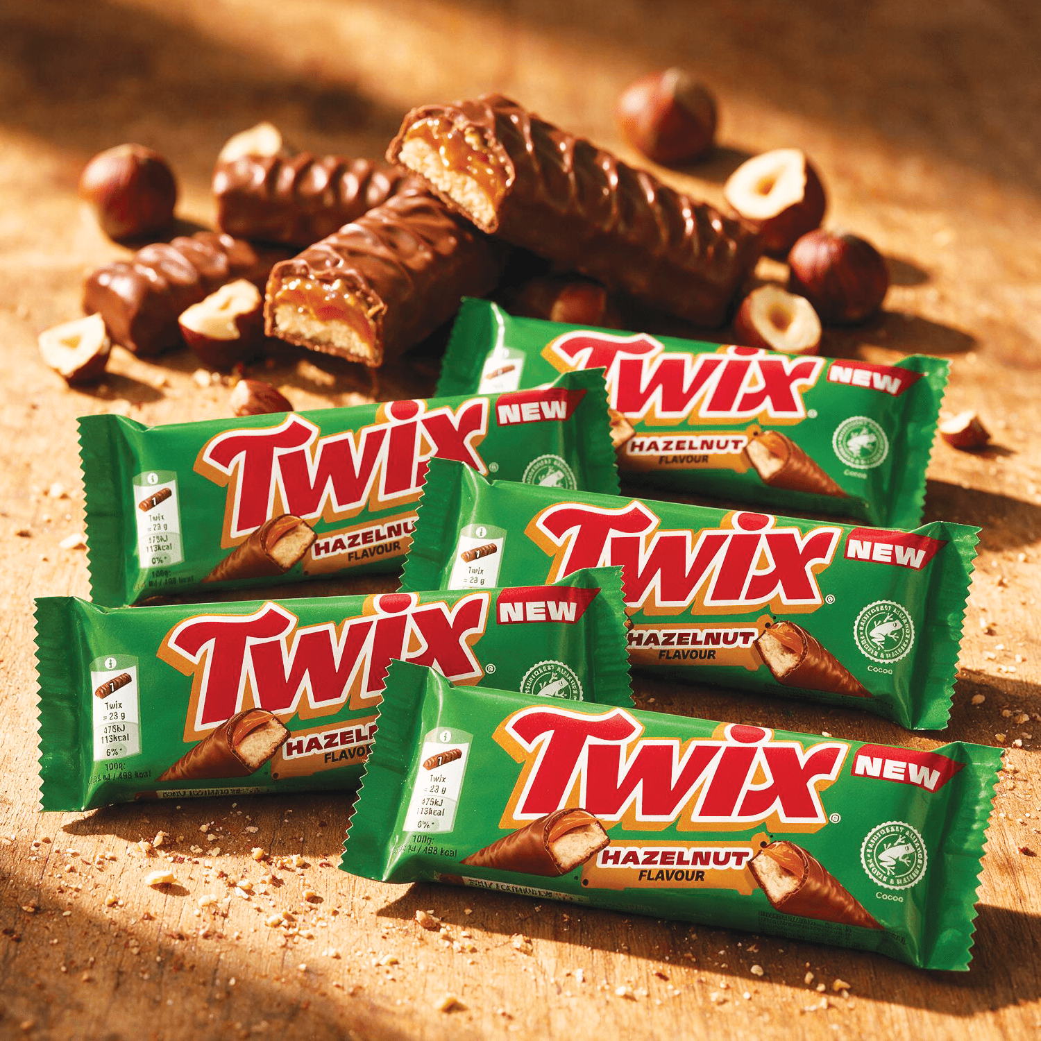 6-pack - Twix Hazelnut - Caramel And Hazelnut Flavored Cookie Bar Wrapped In Milk Chocolate 6x46g