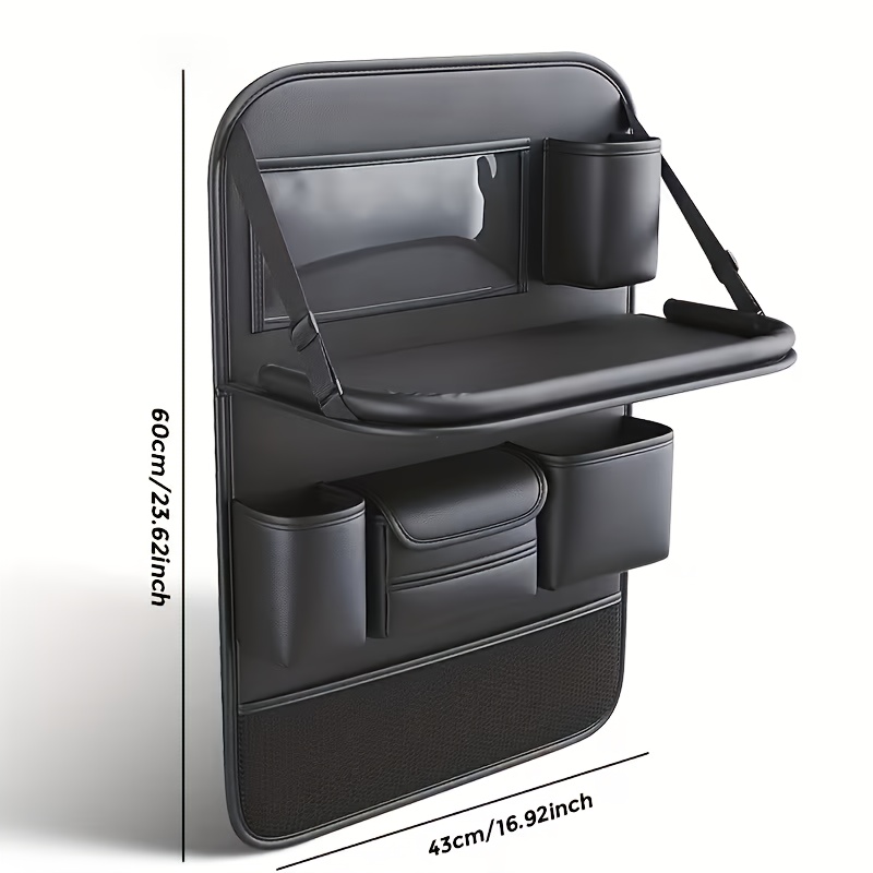 Multi-Functional PU Leather Car Seat Back Storage Box