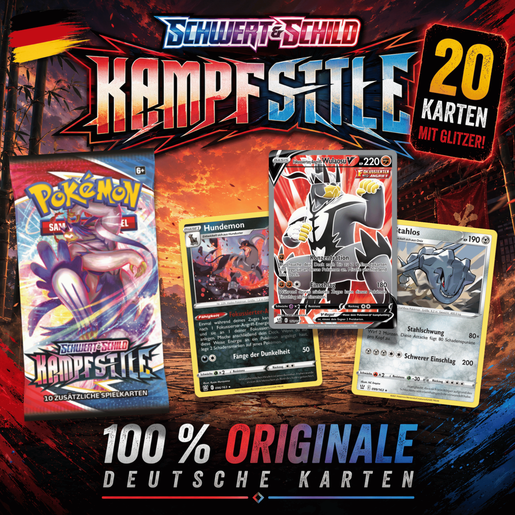Pokémon Styles – Card Pack (20 Cards) – German – . Card