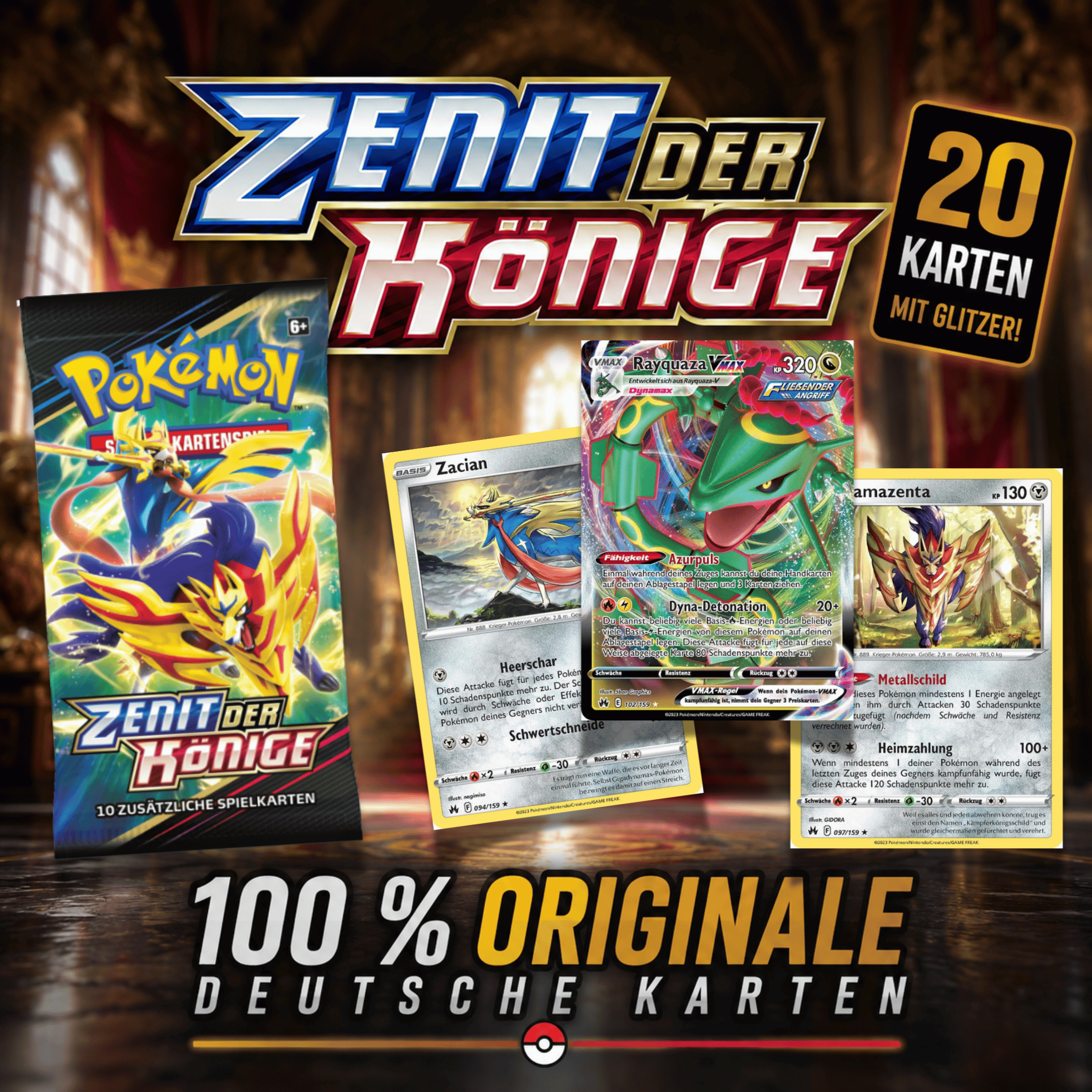 Pokémon Zenith Of – Card Pack (20 Cards) – German – . Card