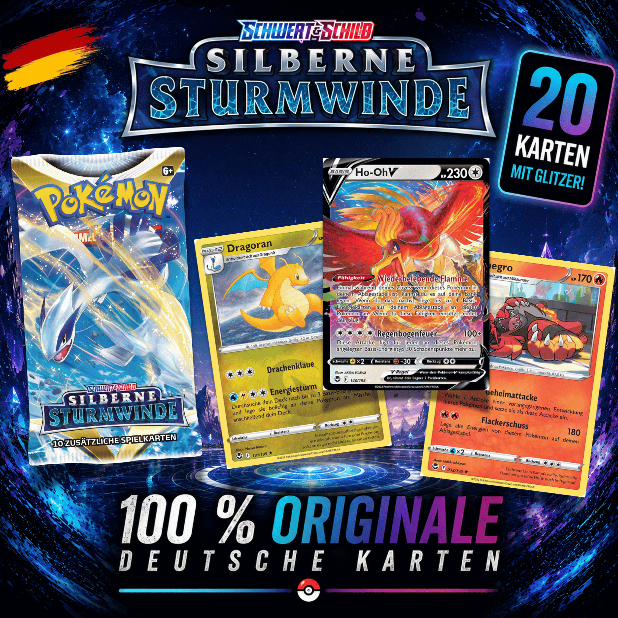 Pokémon - Card Pack (20 Cards) - German - . Card