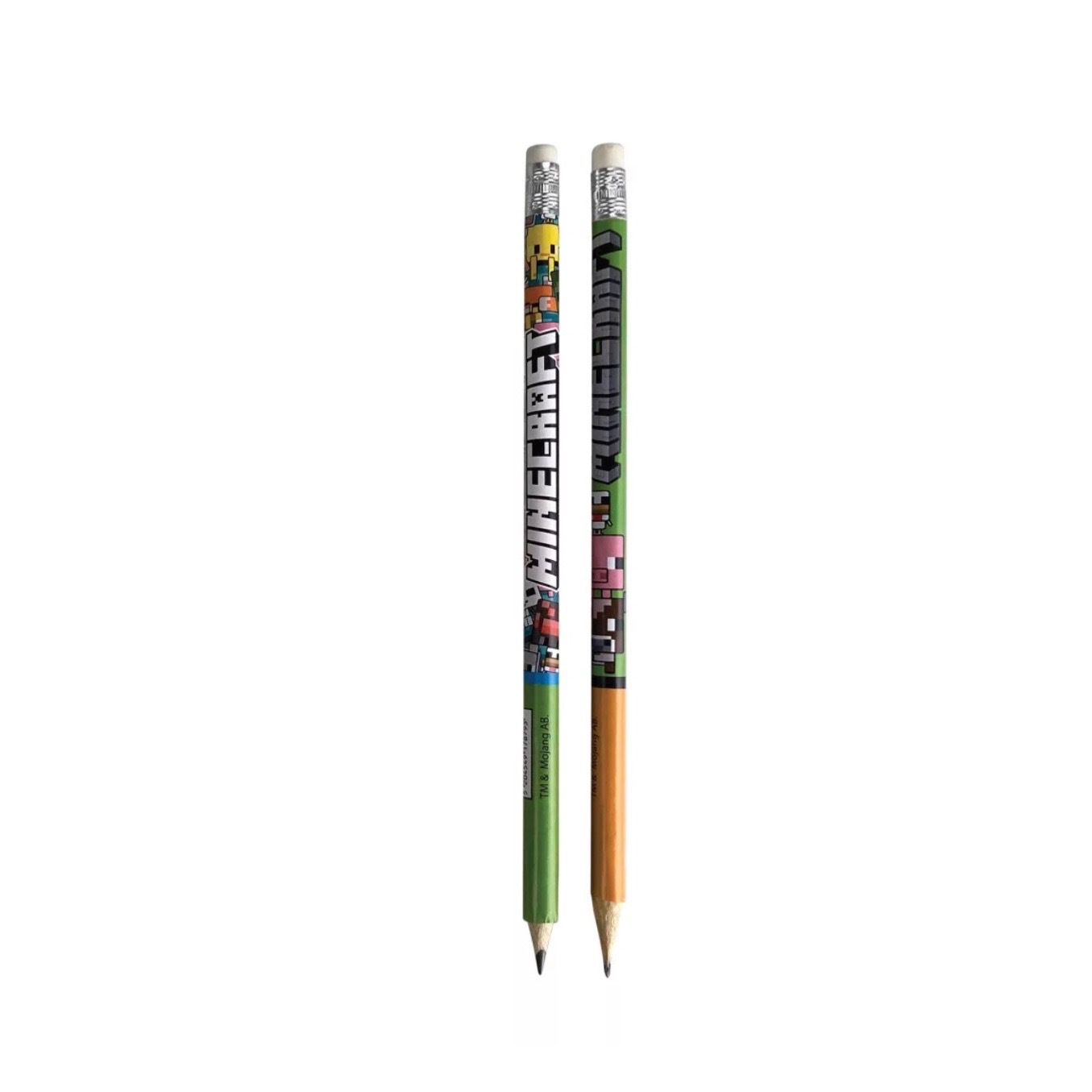 TEMU 2er Set Minecraft Chibi HB Grafitstift mit Radiergummi-