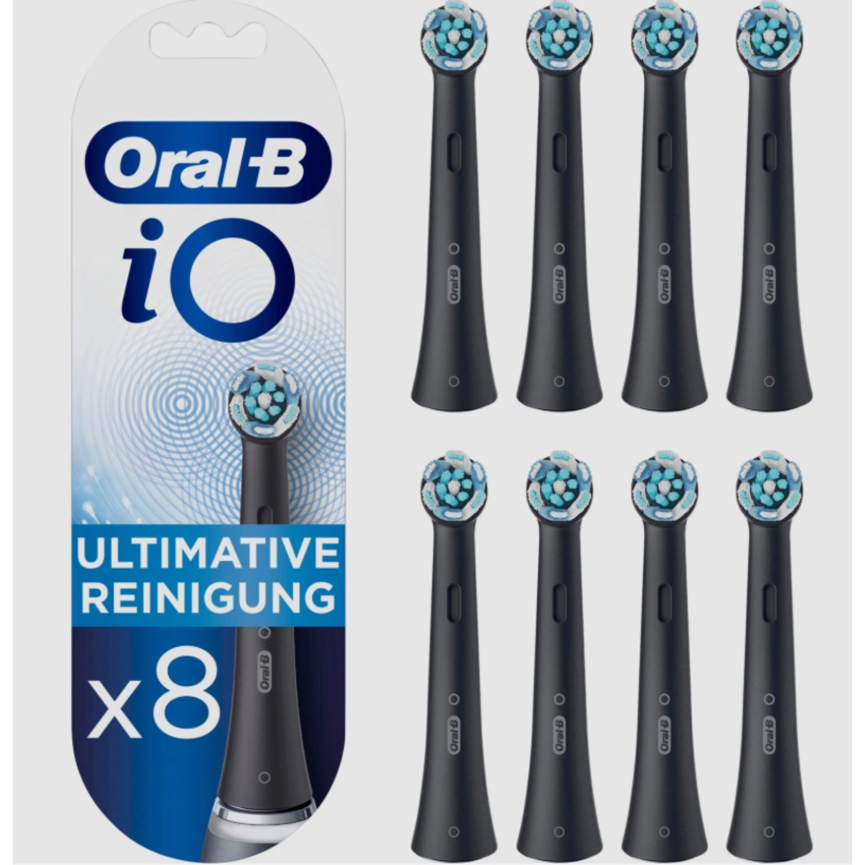 Oral- Brush Heads Cleaning, Black, 8pcs
