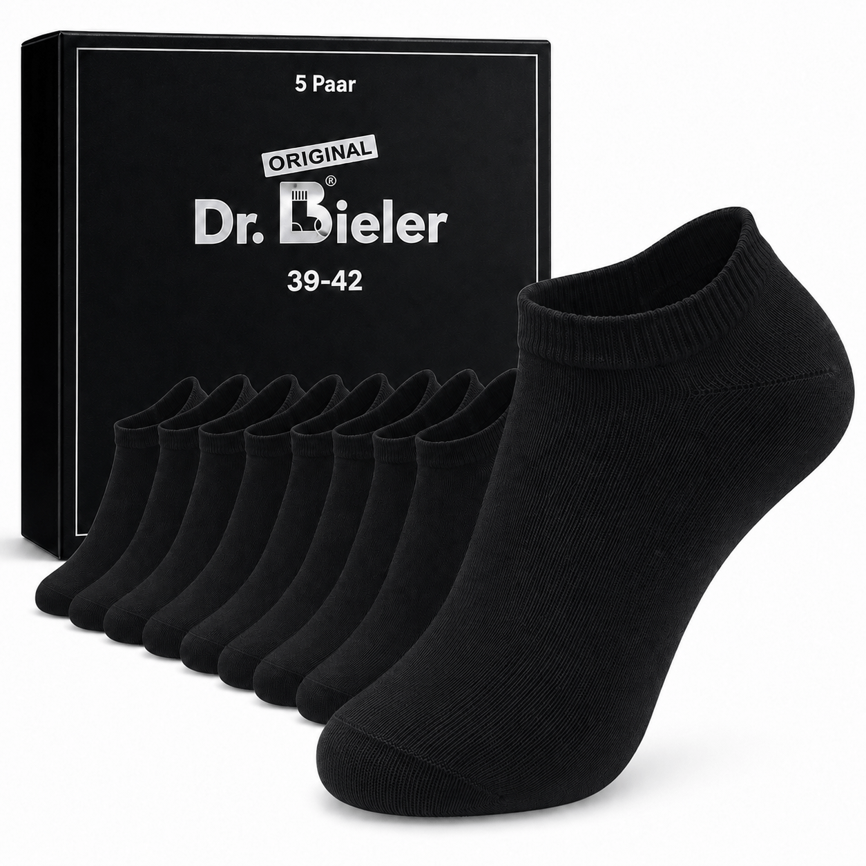 Image of 10 Pairs Of Premium Men's Black | | Footies | Ankle Socks | Sports Socks | Leisure Socks | Breathable | Band | Elastic | Embroidered Size | 39-42 & 43-46