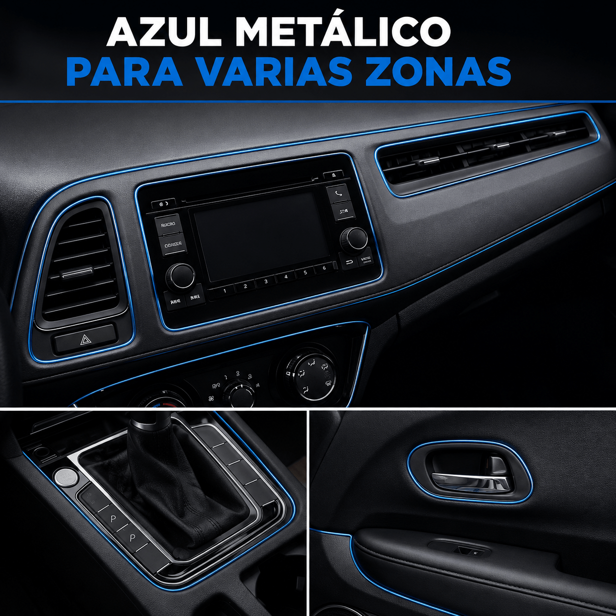 TEMU 1 rollo (1 rollo/5 metros de ) de tira decorativa para interior de coche - Acanalado para salpicadero y huecos de puertas, adecuado para