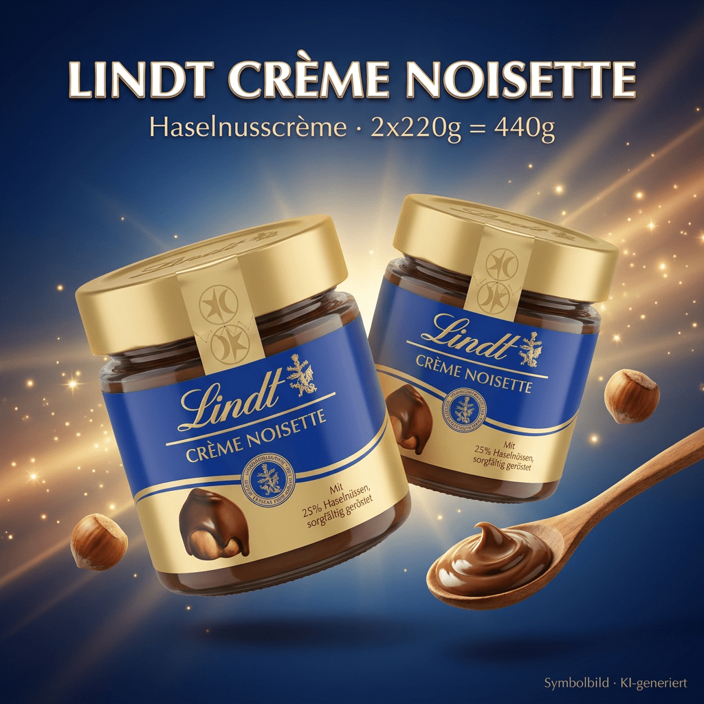 Lindt - Crème Noisette Hazelnut Cream - Spread With Hazelnuts 25% - 2x220g 440g