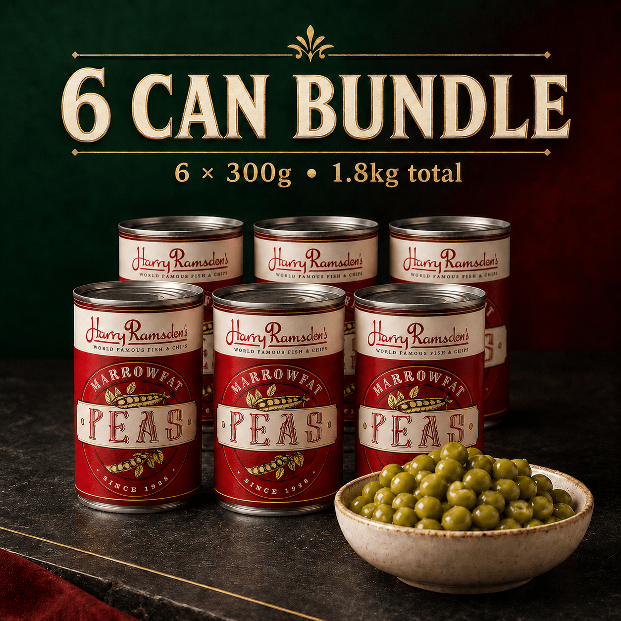 Harry Ramsden's Marrowfat Peas, Classic British-Style Tinned Peas
