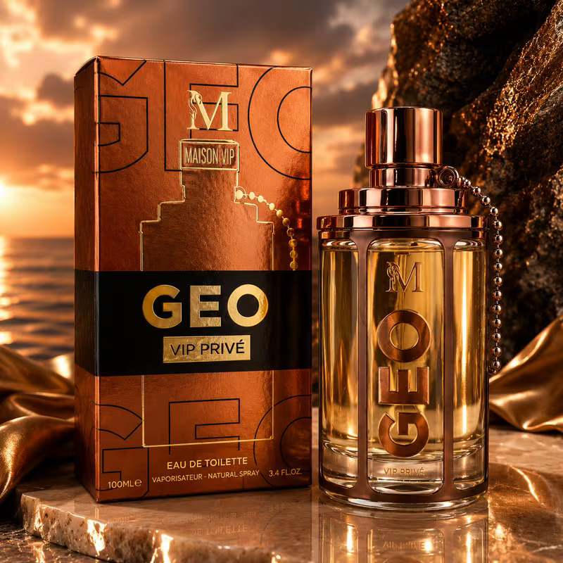 Image of Geo Vip Privé Eau De Toilette For Men 100ml / 3.4 Fl.oz - Long- Aromatic Spray Cologne, Ideal Father's Day & Holiday Gift For Him