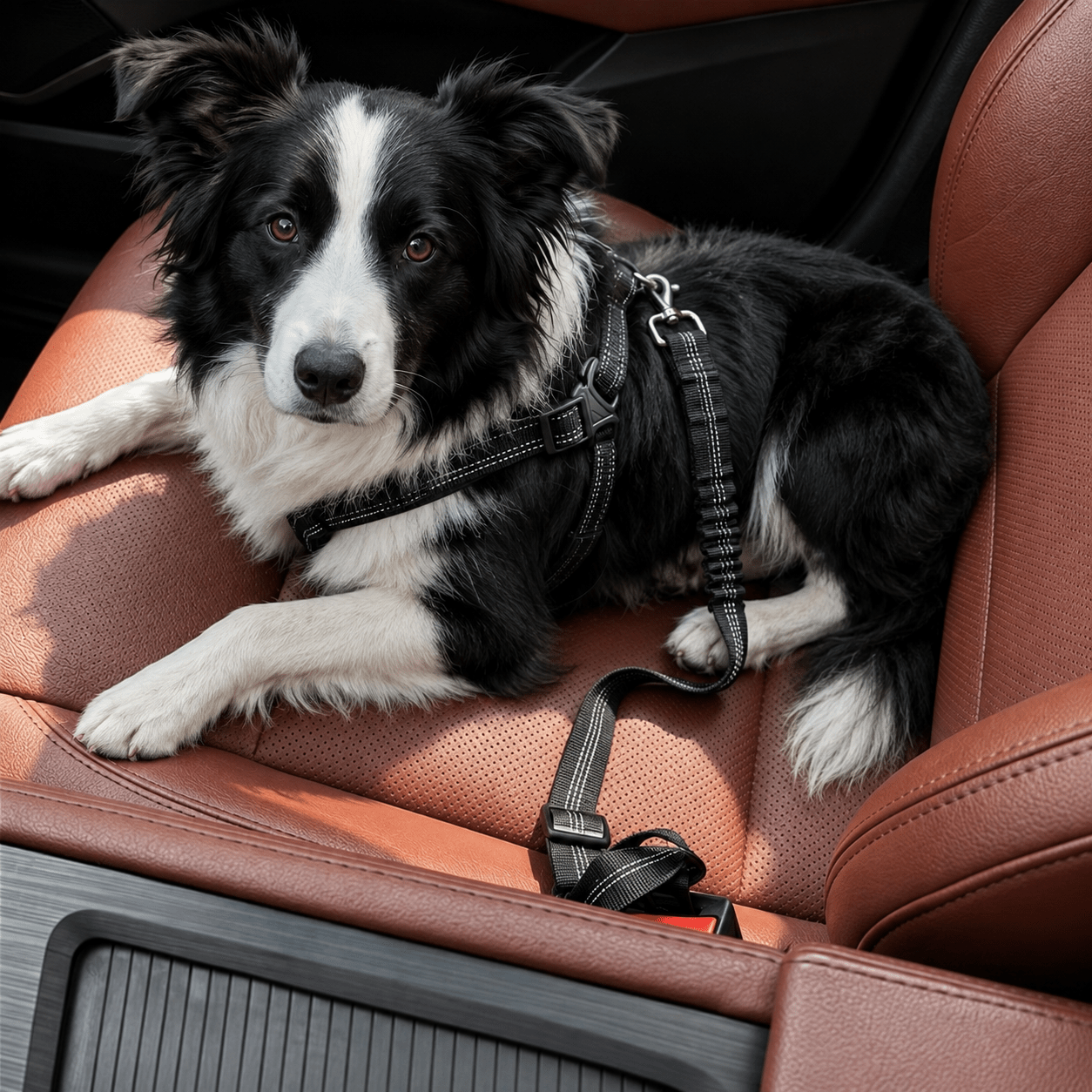 TEMU Cinturón de Seguridad Ajustable para Perros y Gatos, Correa de Nylon Resistente con Mosquetón Metálico Giratorio, Accesorio para Asiento Trasero