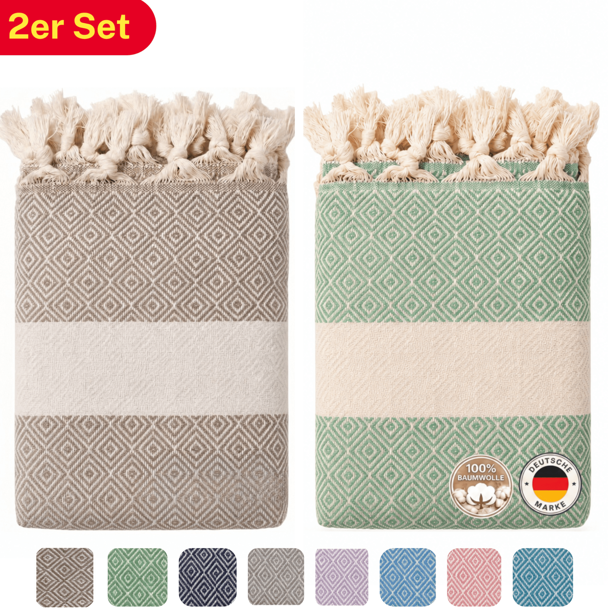2pcs - Xxl Sauna Towels 100% Turkish - Light, Absorbent, Sand-free & Quick-drying, Sauna Towel, Beach Towel & Towel