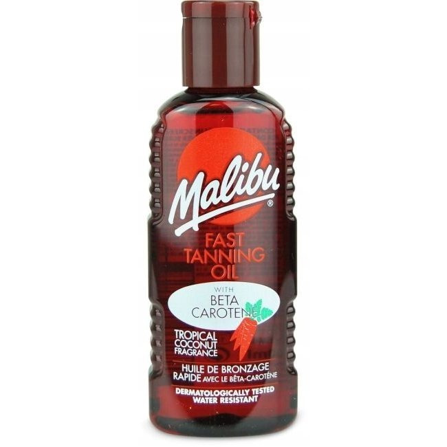 Malibu Fast Tanning Oil 100ml * Waterproof Tanning Accelerator Oil With Beta Carotene