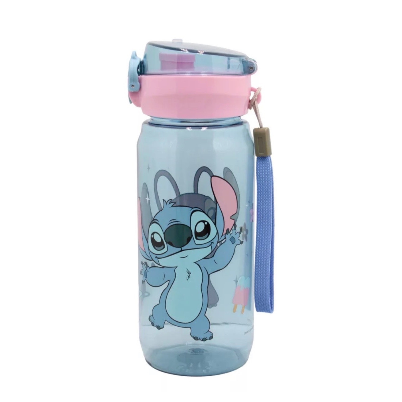 & Stitch Universe Plastic Water Bottle With Carabiner, 600 Ml