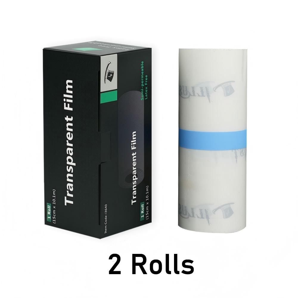 Image of 2 Rolls Of Transparent Tattoo Dressings; Each Roll Measures 15 Cm × 10.1 M. Flexible And Breathable, Suitable For A Of , And Ideal For Use With Tattoo Equipment After Getting A Tattoo.