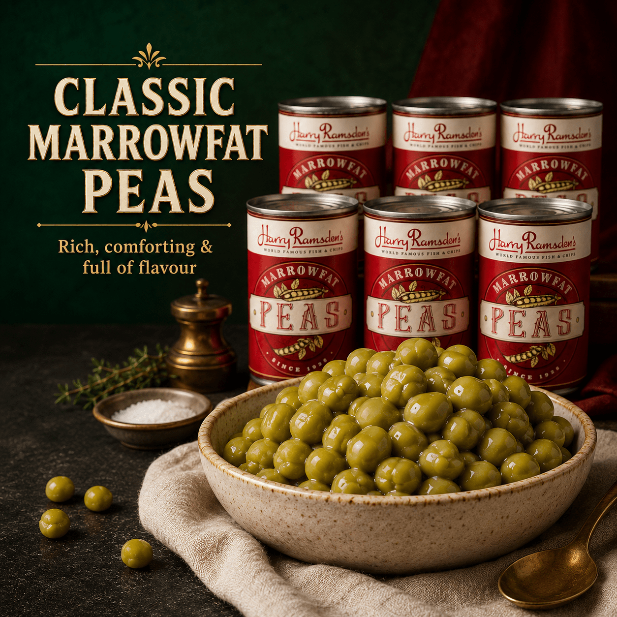 Harry Ramsden's Marrowfat Peas, Classic British-Style Tinned Peas
