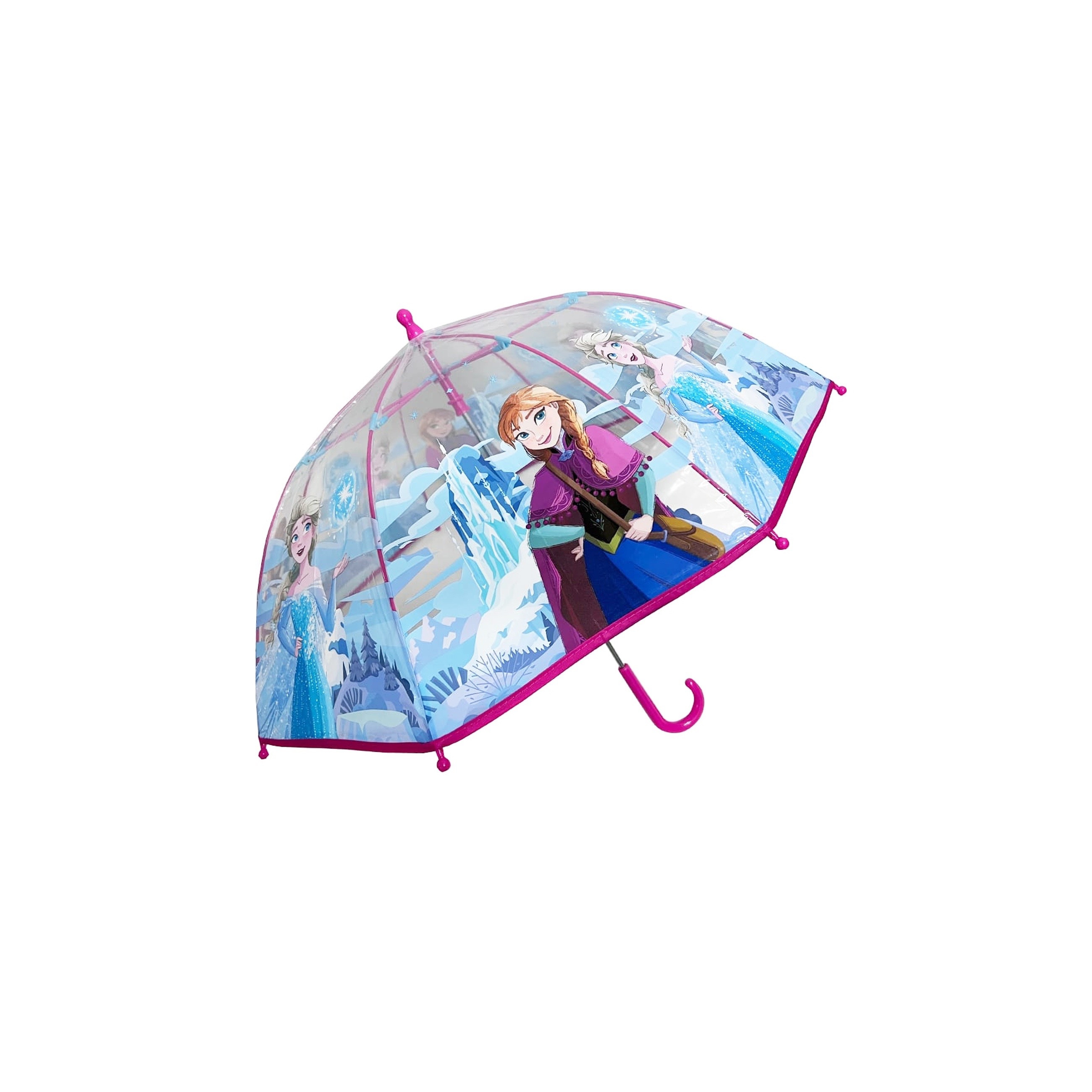 Image of Frozen Kids' Transparent Umbrella With Anna And Design | Lightweight Children's Umbrella 64 Cm Height 72 Cm Diameter