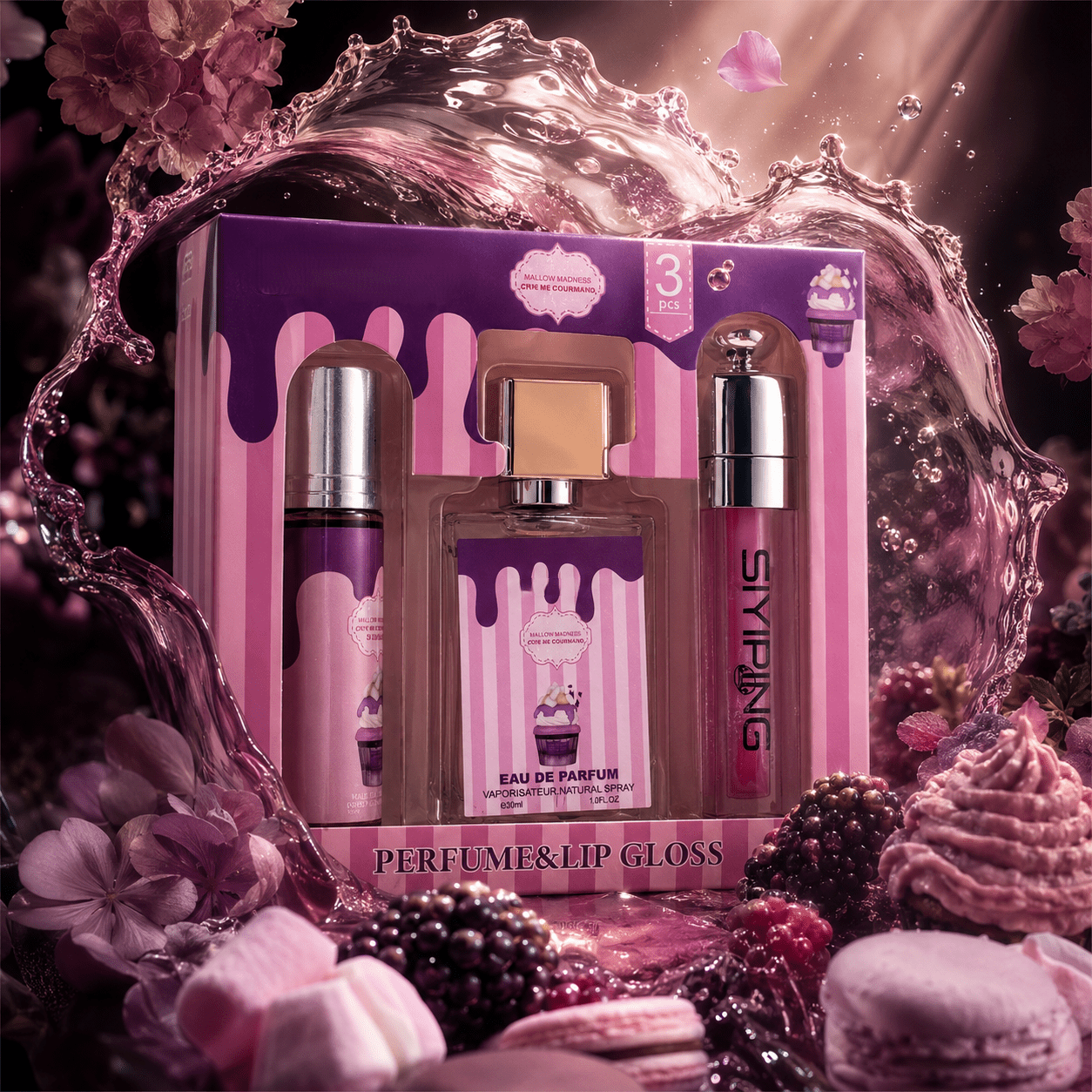 Gift Box 3-in-1 – 30 Ml Perfume, 10 Ml Perfumed Mist And 4 Ml Lip Gloss – Gourmet And Sweet Scent