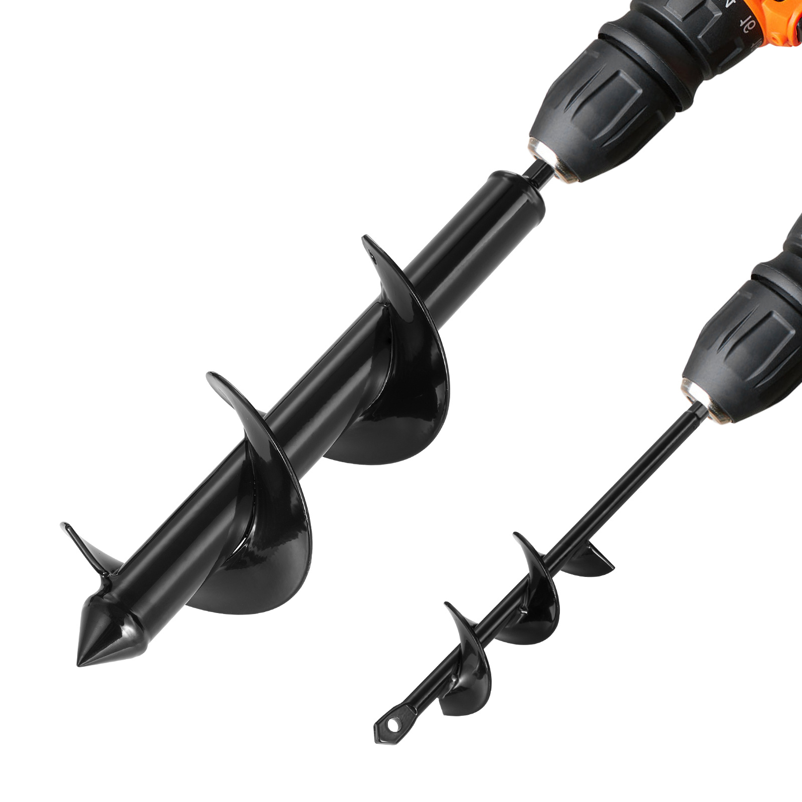 TEMU Vevor Auger Drill Bit For Planting Set Of 2, Ø3.15 X In & Ø1.57 X 8.67 In, Spiral Drill Bit For 3/8'' Hex Drive Drills, Heavy Duty Bulb Planter