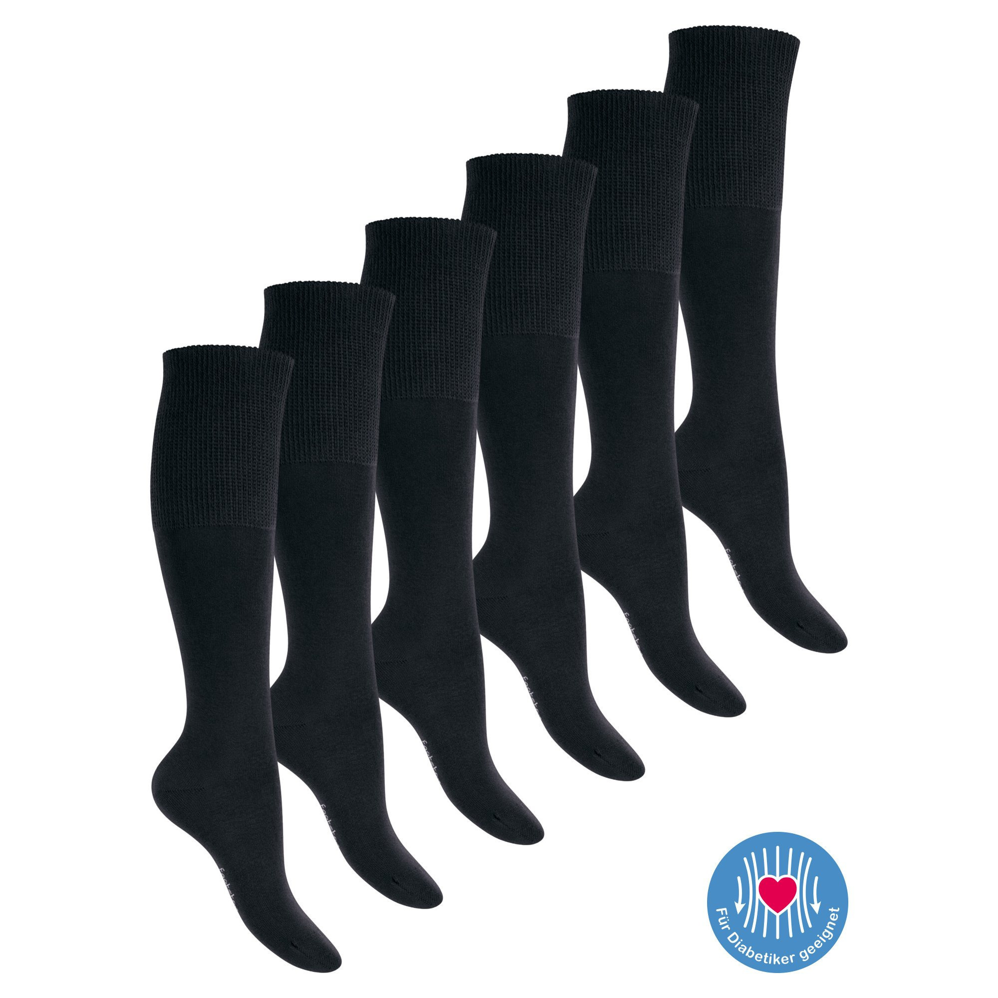 6 Pairs Of Health Knee-high Socks For , Seamless Diabetic Socks Without Rubber, Long Socks