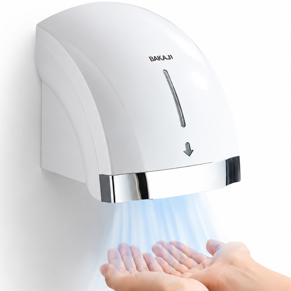 TEMU BAKAJI Asciugamani Automatico Elettrico da Parete per Hotel, Bagni Pubblici, Ristoranti, Asciuga ad da Parete con Fotocellula, Potenza 2000W,