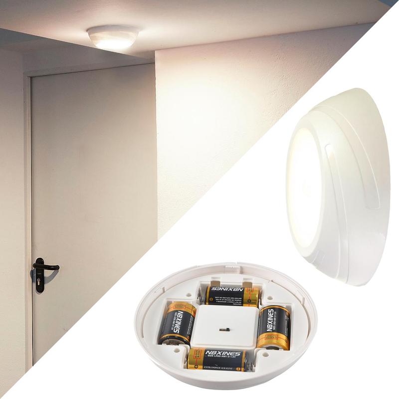 Image of Led Battery Sensor Light, Ceiling Light, Warm White Leds, Recessed Light, . 19cm, Motion Detector, Sensor, Timer Function