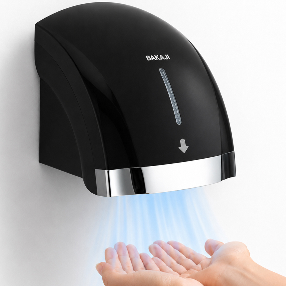 TEMU BAKAJI Asciugamani Automatico Elettrico da Parete per Hotel, Bagni Pubblici, Ristoranti, Asciuga ad da Parete con Fotocellula, Potenza 2000W,