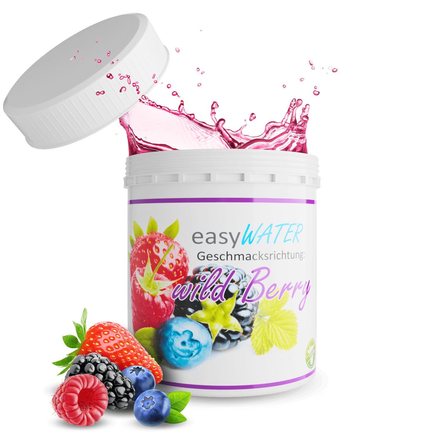 Sugar-free Drink Powder With A Taste Of Wild Berries, Easywater Wild Berry Refill Pack For 25 Portions