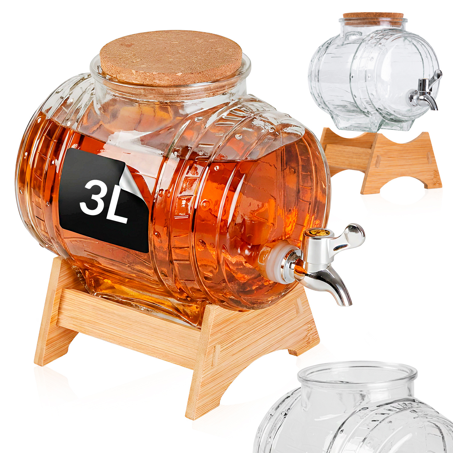 Image of Glass With Tap, Carafe For Alcohol, Gift For Moonshine, Vodka, Wine, Antler Water Dispenser