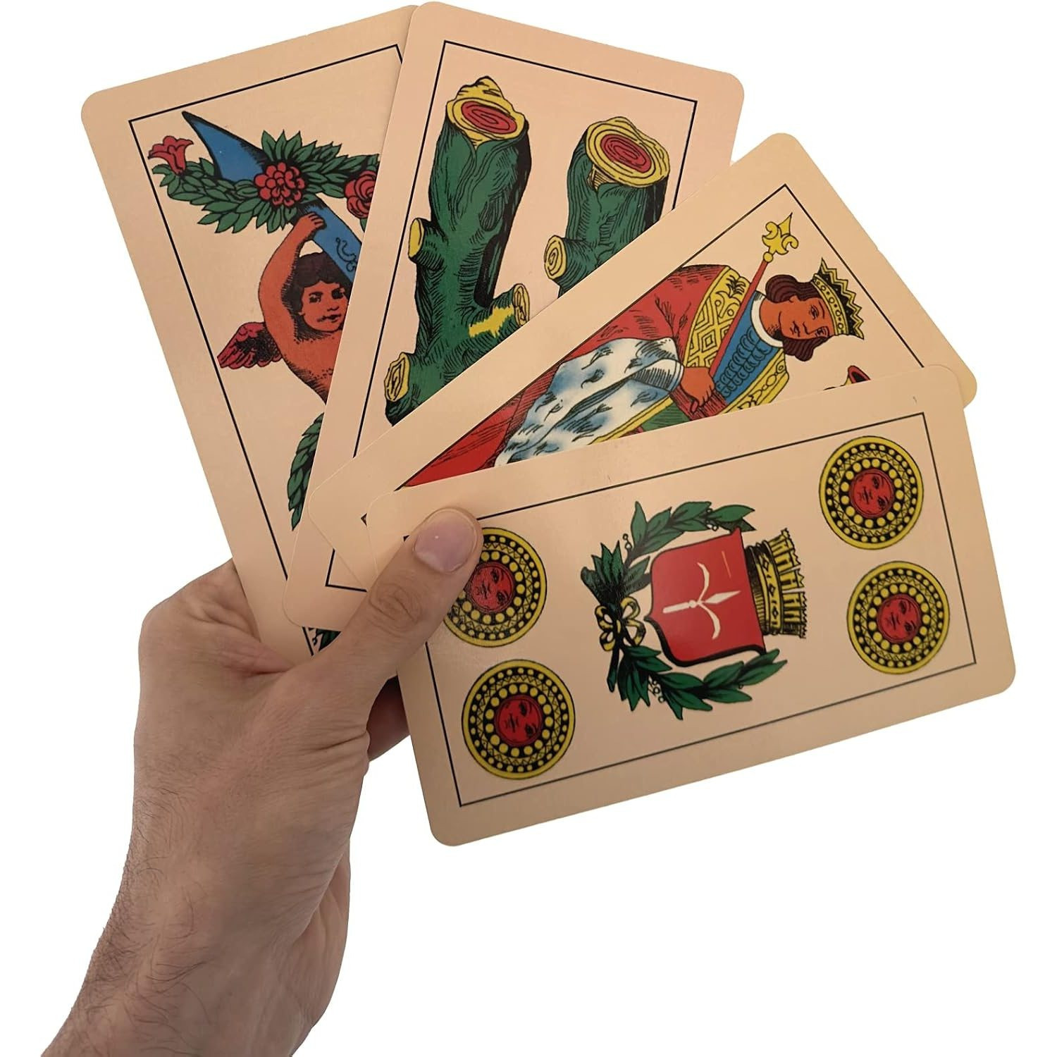 Image of Giant Playing Cards 18x10 Cm Laminated | Retro '50s Packaging | Maxi Italian Deck, Large Cards, Traditional Game