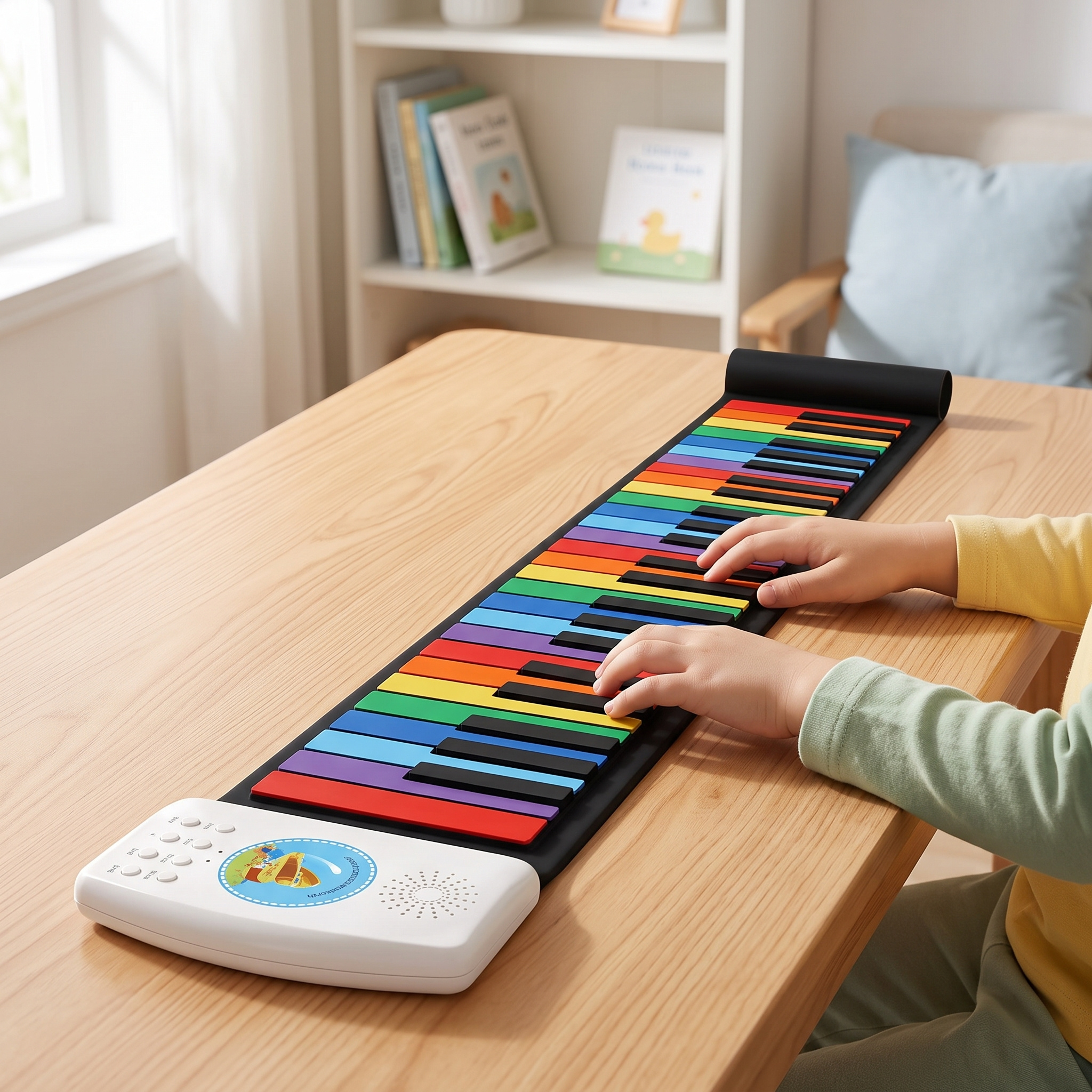 Image of 49‑key Folding Piano Keyboard, Portable Rechargeable Folding Piano, , Beginner Musical Instrument Gift