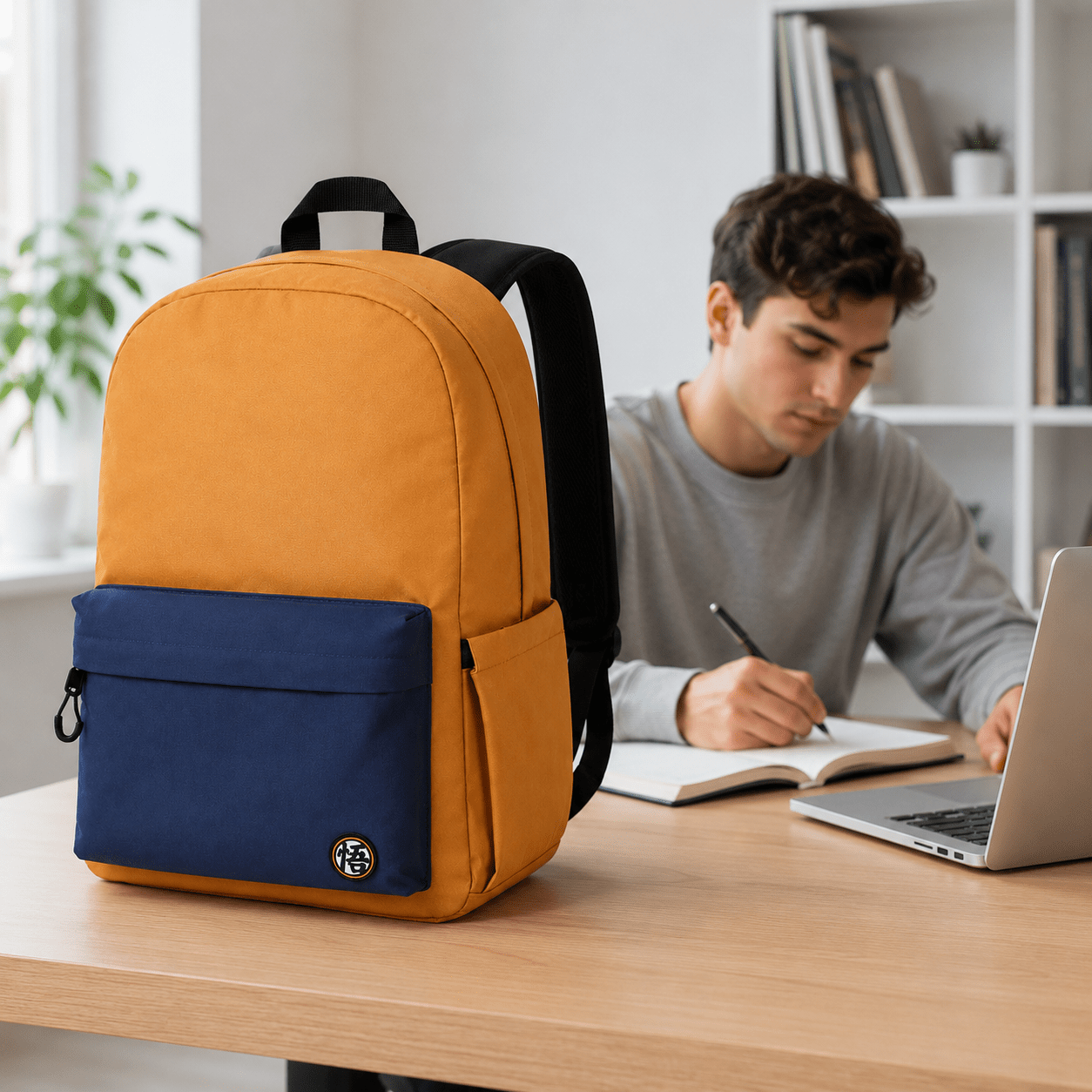Image of School Backpack Two-compartment Dragon Ball Orange 30x18x44 Cm