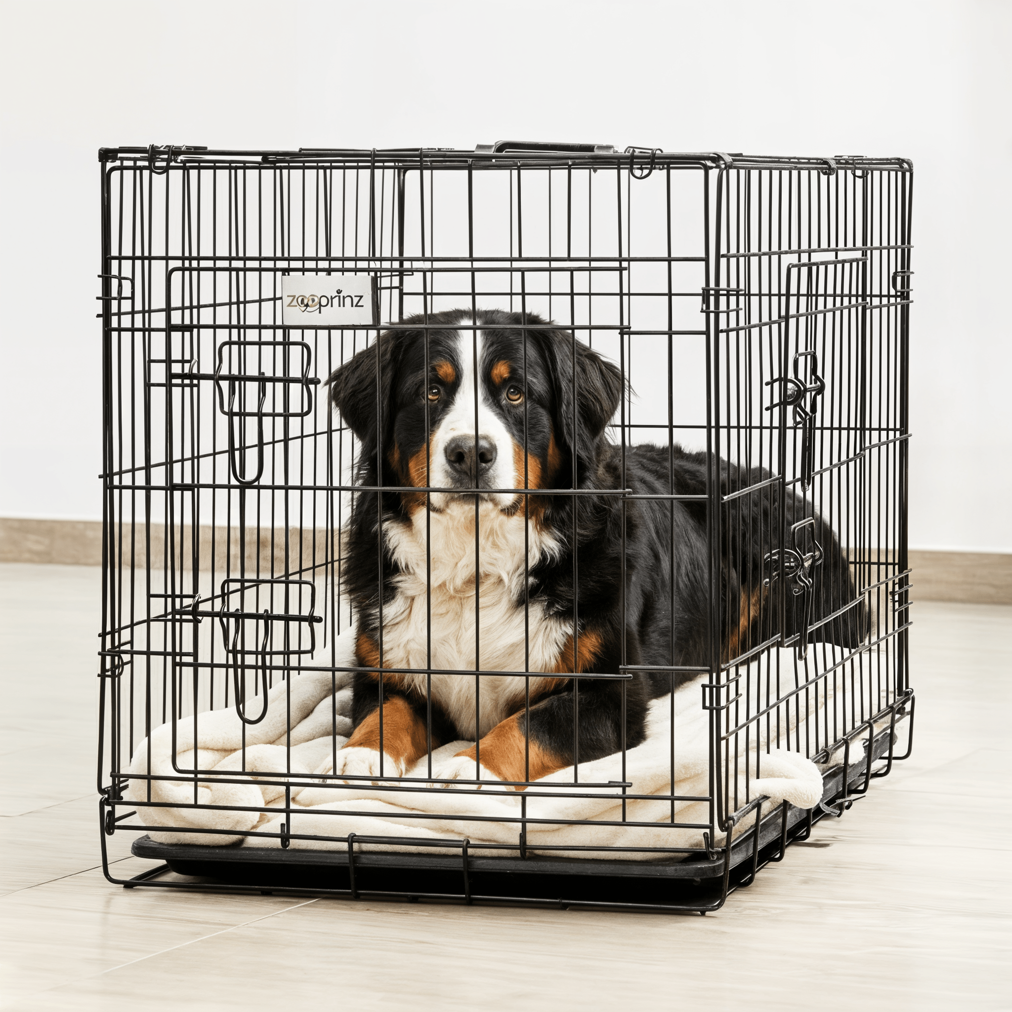 Collapsible Metal Dog Box In 4 Sizes - Transport Box And Dog Cage For The Car With 2 Doors And , Removable Floor Tray, Grid Roof, Rounded Corners, Carrying Handle, For Small And Large Dogs And Cats.