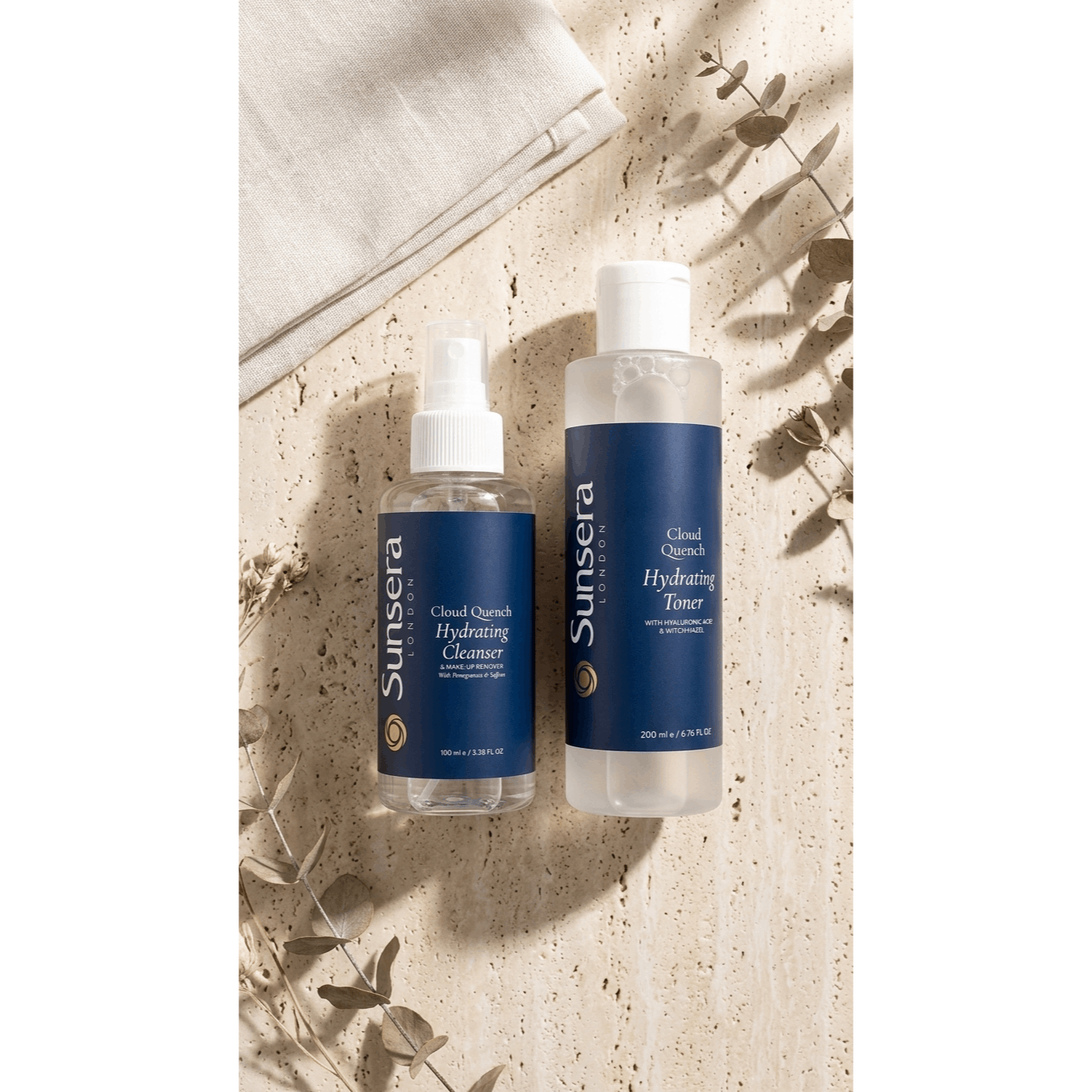 Sunsera Cloud Quench Prep & Cleanse Duo, Hydrating Cleanser 100ml + Toner 250ml